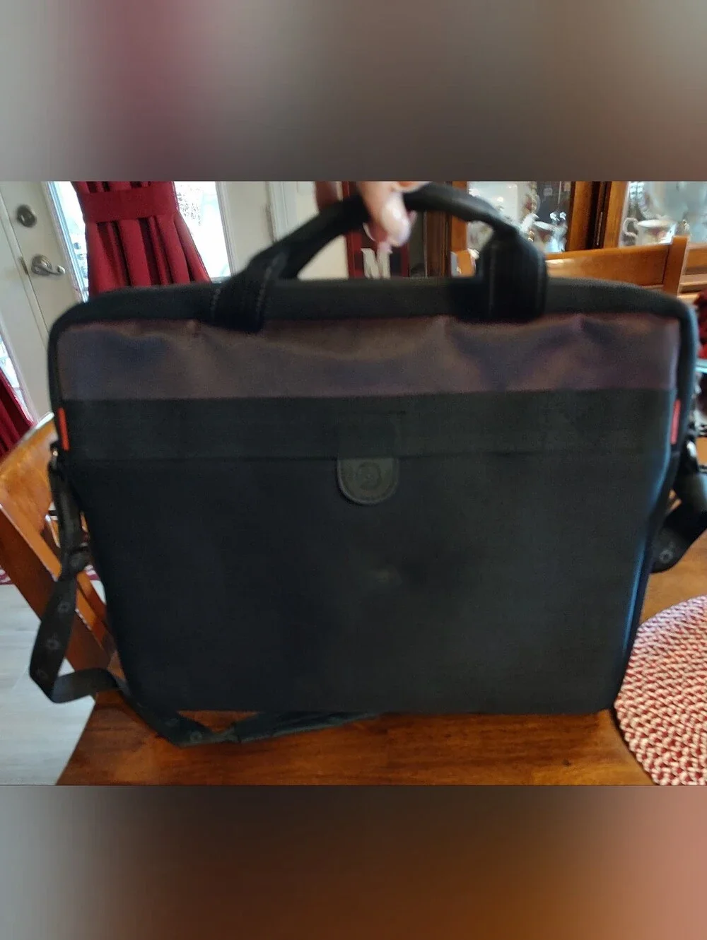 SwissGear Black and Brown Laptop Briefcase with Shoulder Strap